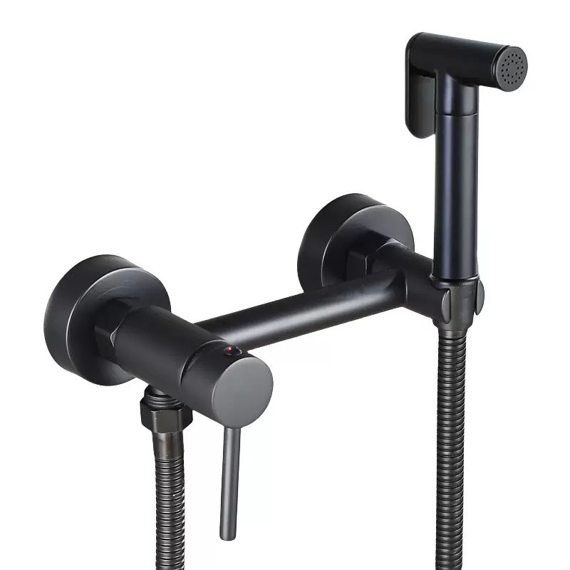 Bidé de cobre oculto para montaje en pared con pistola pulverizadora de alta presión, grifo de inodoro preinstalado para agua fría y caliente, transfronterizo