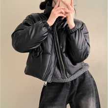 秋冬韩版立领皮小个子女生手塞棉保暖棉服女棉袄子