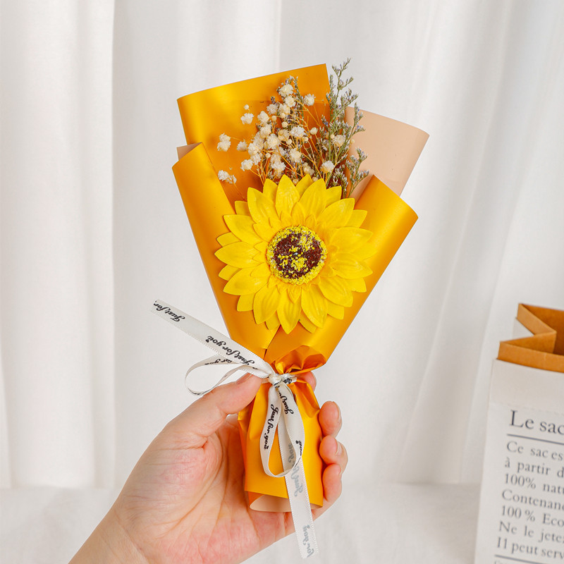 Sanba mini jabón flor pequeño ramo diosa Festival maestro girasol estrellado flor seca caja de regalo a juego al por mayor