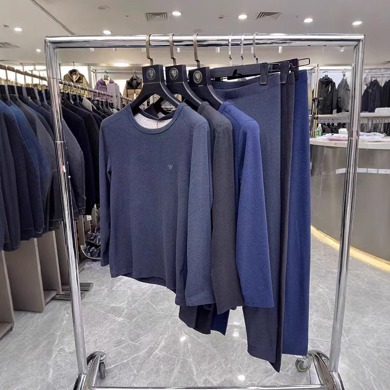 [Deer Home] Sheep Wool Mulberry Silk Skin-friendly Warm Withdrawal Cabinet Crewneck Thick Warm suit 188A