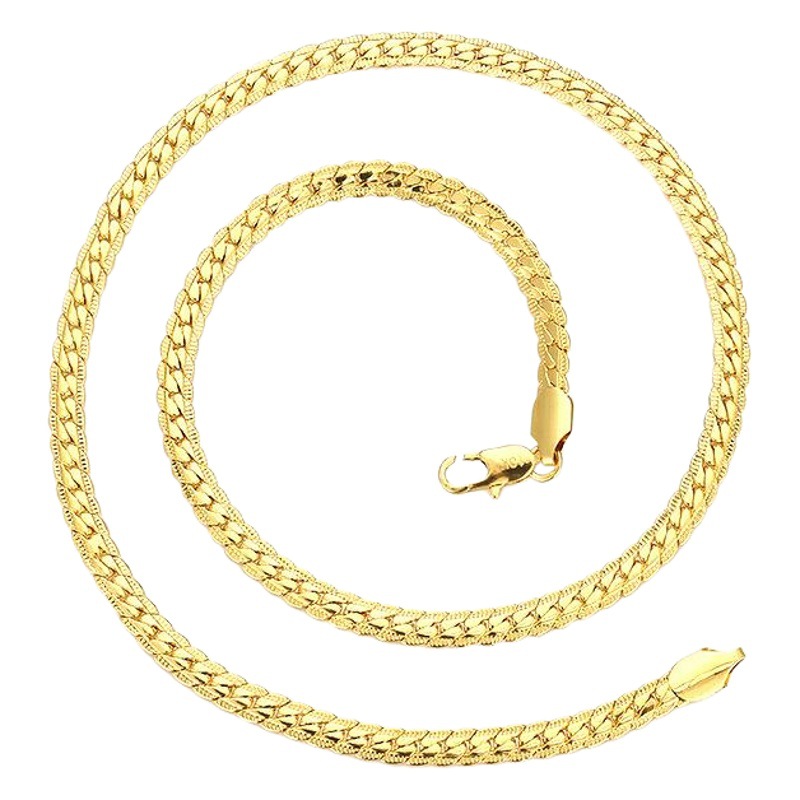 Collar de 5mm chapado en oro de los hombres europeos y americanos transfronteriza 925 Cadena de látigo de plata cadena de oro grande estilo hip hop
