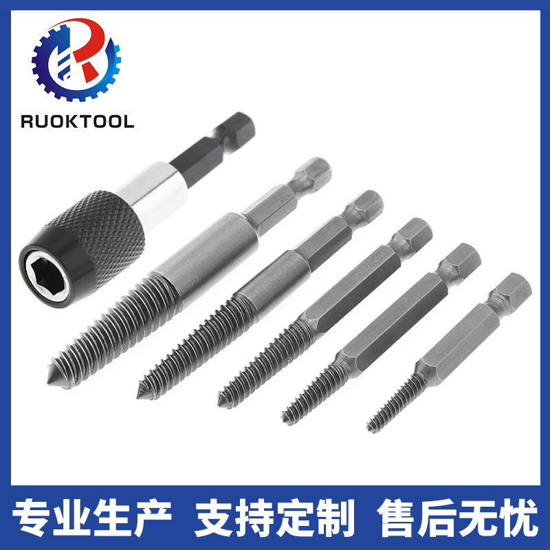 跨境高速钢头断头螺丝取出器滑牙拆除工具起子批头断丝套装批发