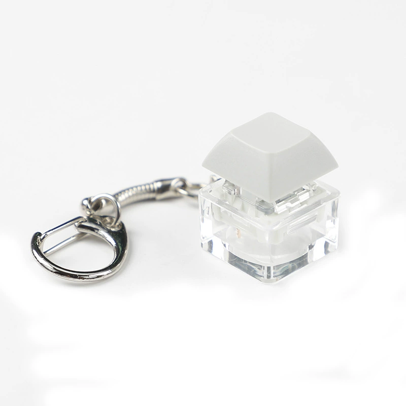 tester: Acrylic single‑shaft keycap tester keychain, multi‑color, decompression mechanical switch tester