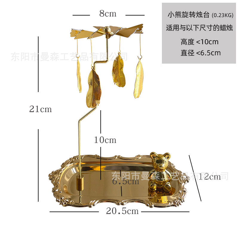 Luz de lujo plata giratoria aromaterapia candelabro bandeja retro europeo romántico oro linterna decoración del hogar