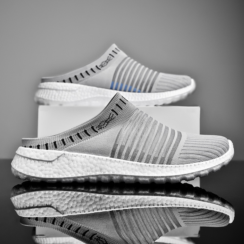 Spring Daily Low-Top Flat Round-Toe Viscose Shoes in Stock Men's Mesh Brown Breathable Flat Sneakers