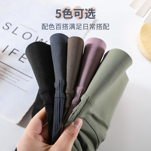 Pocket Shark Women's Outerwear Summer Thin Five-Finger Leggings High-Waist Yoga Barbie Pants Fitness Cycling Pants