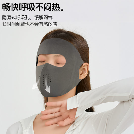 Summer Anti-ultraviolet Full-face Sunscreen Women's Thin Breathable Sunshade Mask Cycling Outdoor Sunscreen Artifact