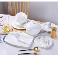 景德镇纯白餐具家用餐具异型高档餐具酒店摆台餐具套装礼品加logo