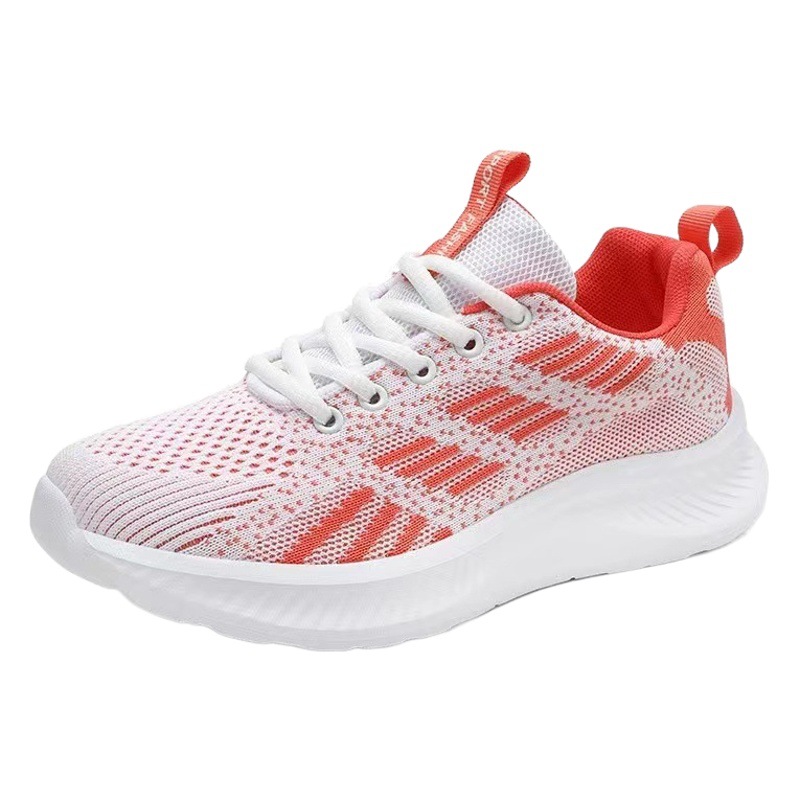 2023 zapatos de mujer primavera y otoño nuevo fondo suave volando tejido deportes zapatos casuales ligero suave inferior zapatos corrientes de las mujeres