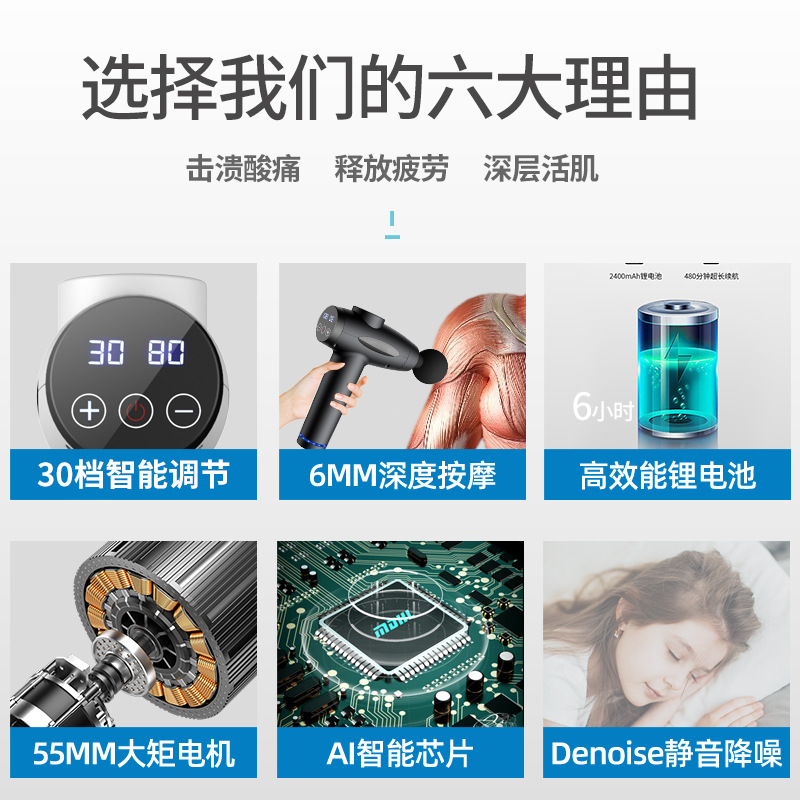 Instrumento masajeador músculo cuello agarre grado profesional fitness máscara muscular máscara de cuello pistola de masaje eléctrica pistola fascial relajación muscular al por mayor