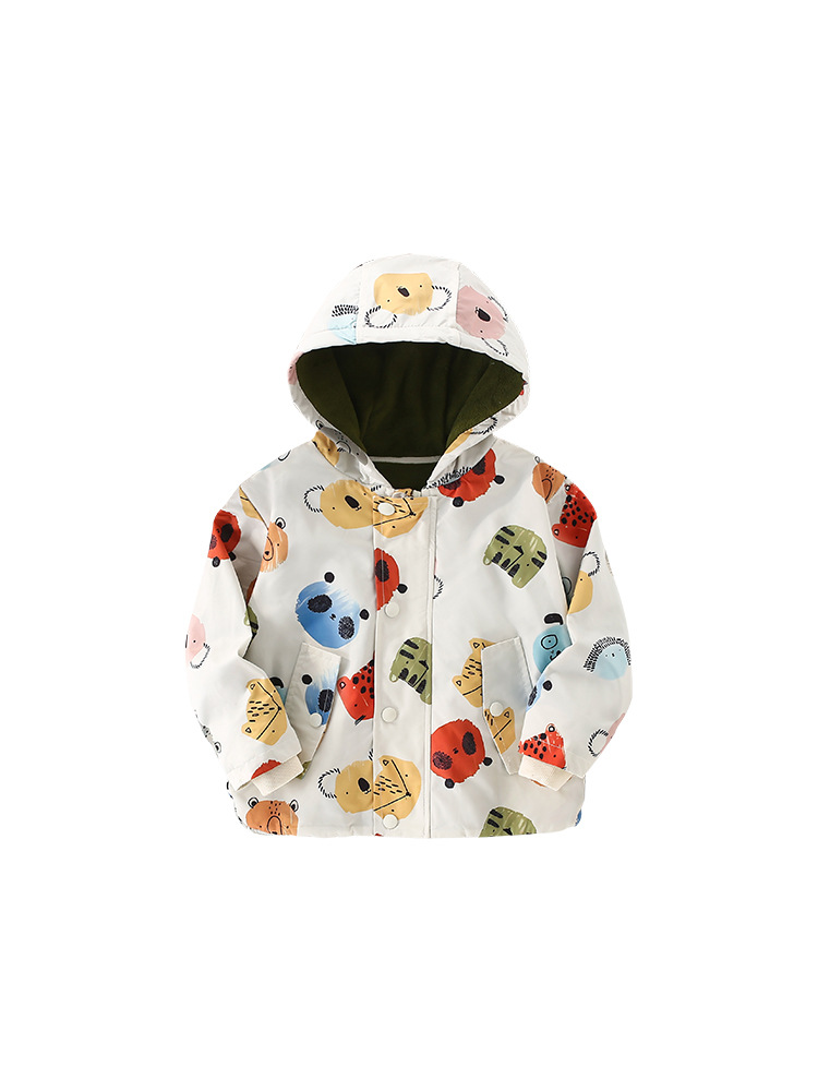 Malwee Niños abrigos de otoño nuevos niños europeos y estadounidenses gruesos abrigo de ventana exterior casuales con chaqueta con cremallera encapuchada