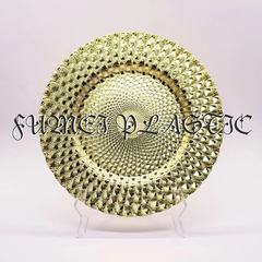 European-style plastic plate retro Hong Kong-style fruit plate home use peacock electroplated fruit plate gold and silver rose gold round plate tray