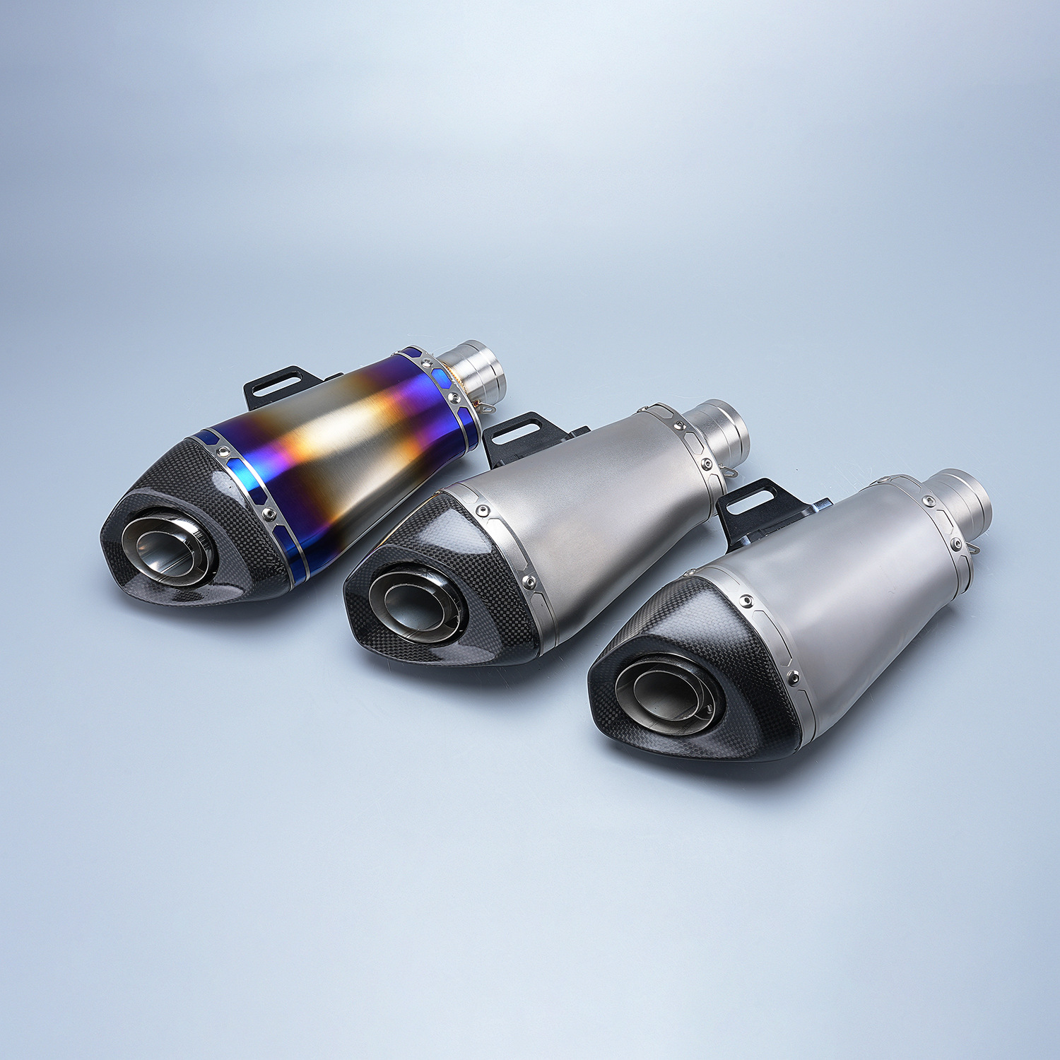 Motorcycle Modified Exhaust Pipe with Racing Car Sound, Hexagonal Scorpion Logo, Titanium Alloy, Carbon Fiber, Universal 51mm, Non-Destructive Installation