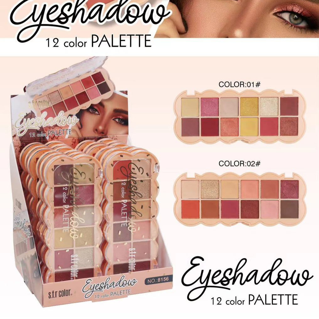 s.f.r. 12 colores 1 plato de sombra de ojos mate perla fácil de colorear no volar polvo de fiesta de tabaco maquillaje de comercio exterior