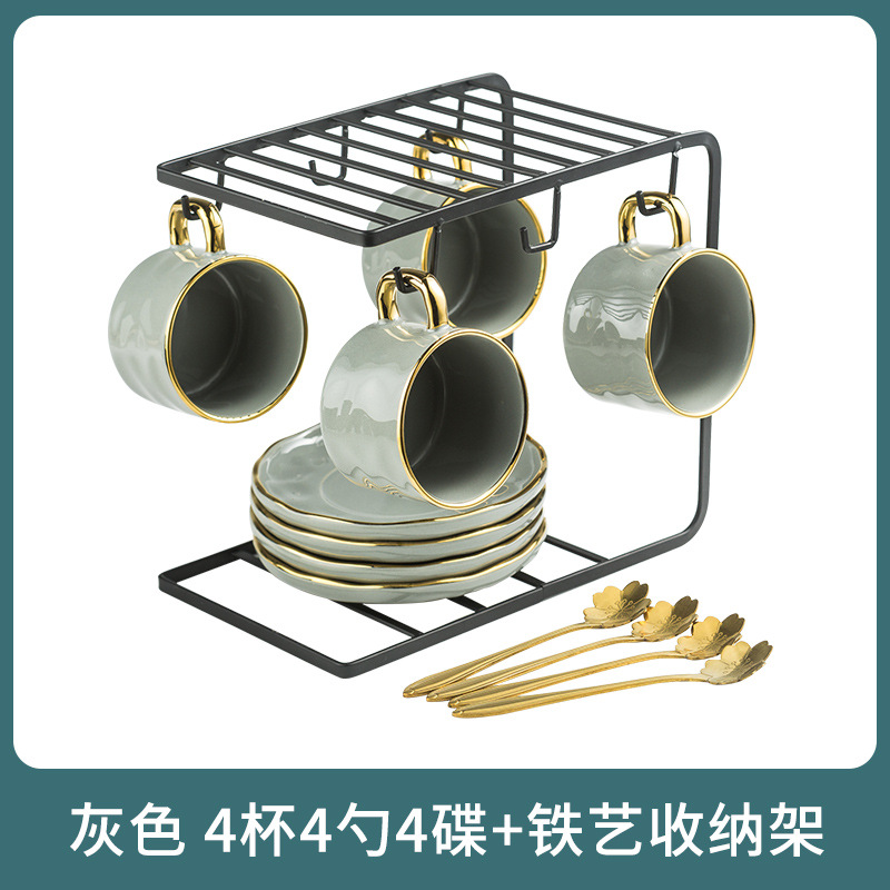 (Light gray) 4 cups and 4 disc-send spoon+shelf