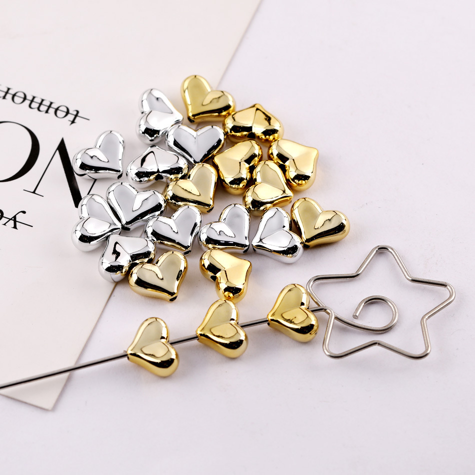 Galvanoplastia UV sin rascar a través de marcas de agujeros de pedo acrílico amor diy hecha a mano accesorios de joyería de cadena de cuentas de teléfono móvil