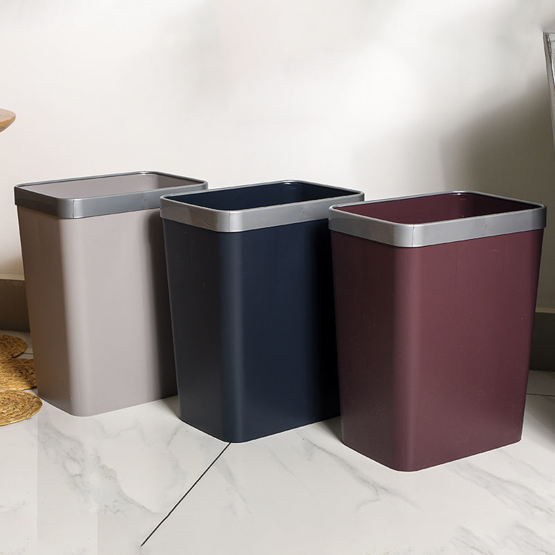 长方形压圈垃圾桶宿舍店客房卧室家用日式简约无盖垃圾桶厂家批发