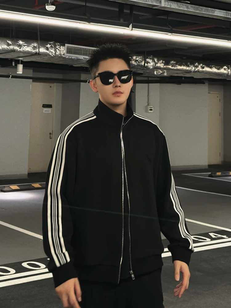 가을과 겨울 남자 올 매치 스포츠 레저 세트 패션 커플 느슨한 투피스 청소년 패션 리본 세트