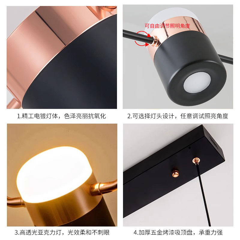 Diseño simple isla LED luces giratorias iluminación de comedor puede ser iluminación moderna bar diseñador de mesa de iluminación giratoria de comedor personalidad