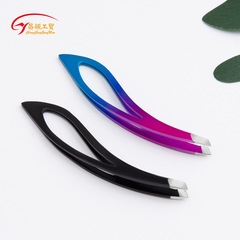 廠家直供不鏽鋼鑷子 正斜口眉夾 修理眉毛夾斜角拔毛夾化妝工具