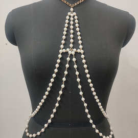 skl000194多层串珠身体链舞蹈团衣服配饰派对女装衣饰品bodychain
