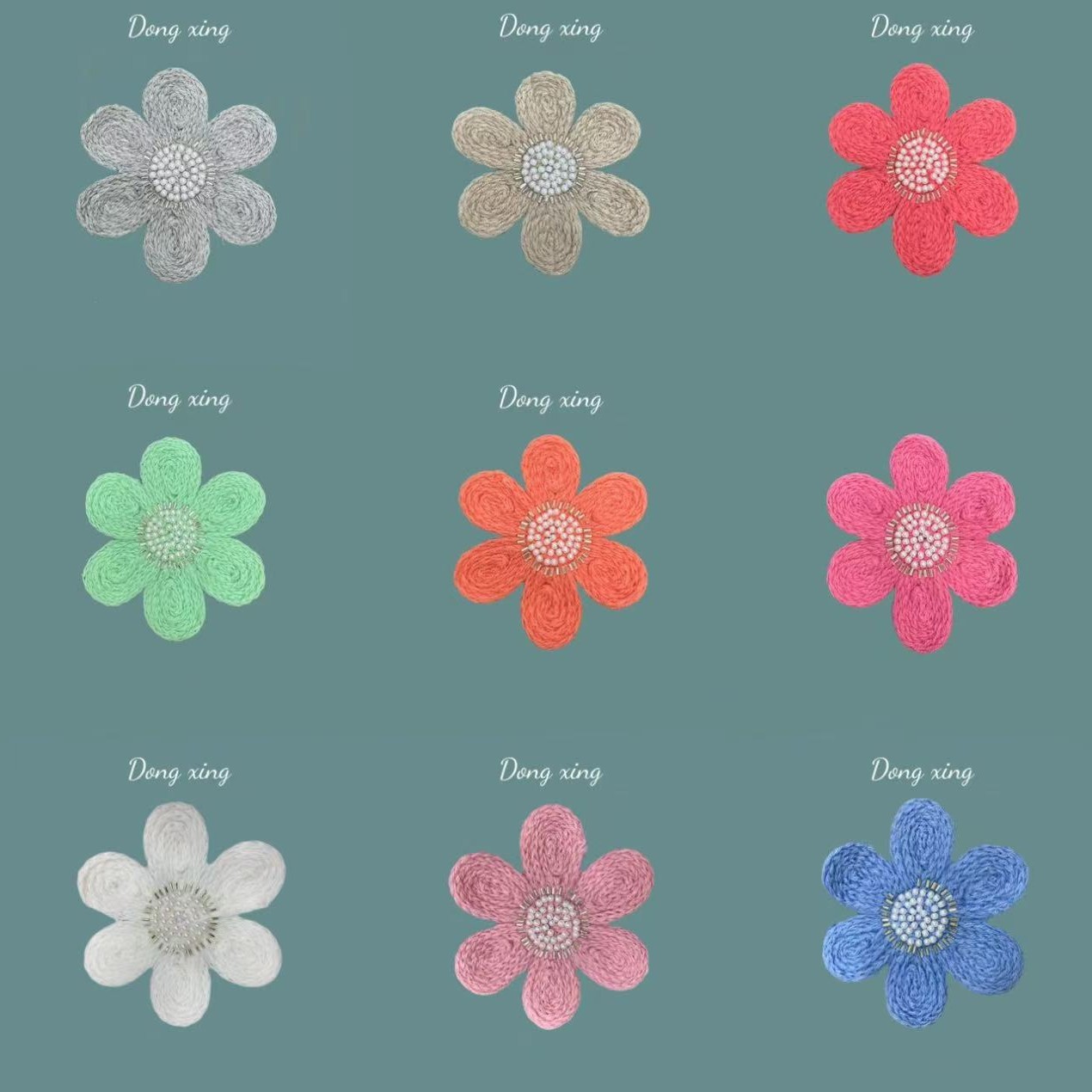 新款立体花珠子绣DIY毛衣贴花女装胸花童装外套装饰外贸服装辅料