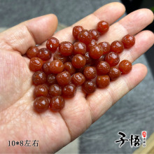 厂家一手货源藏式红玛瑙回纹珠雕刻苹果珠散珠 红玉髓配件批发