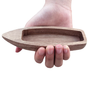 Wooden Boat Can Be Launched into the Water, Mini Small Production Bonsai Pool, Wooden Toy, Canoe, Wooden Solid Wood Pile