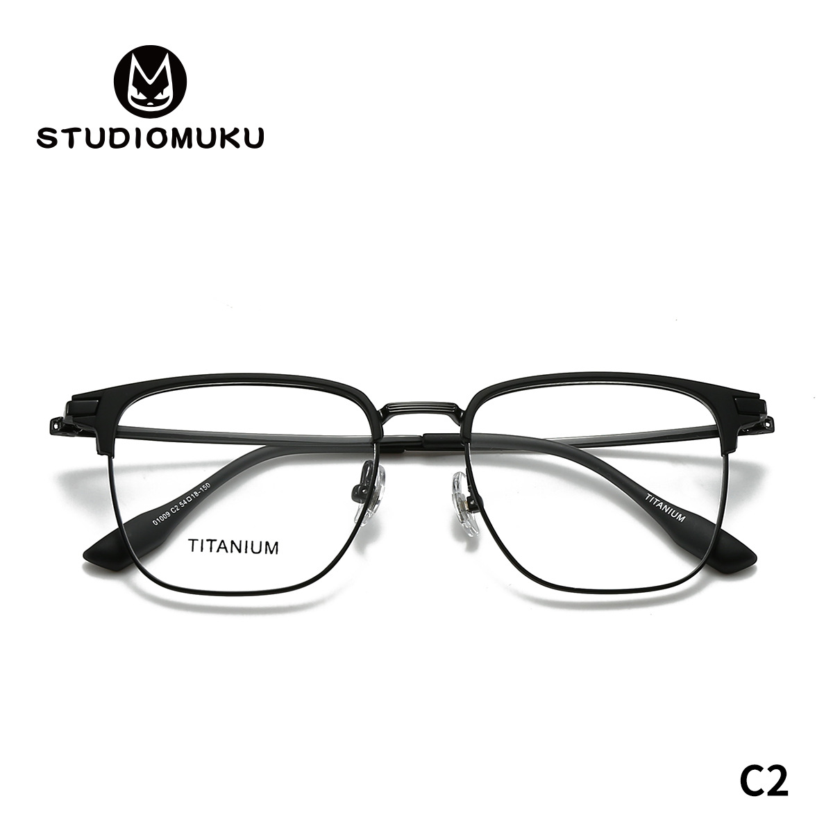 El deportista STUDIOMUKU puede perder un par de cejas cuadradas, montura de gafas, montura de medio marco