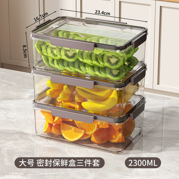 【3 packs】2300ml (food grade material/heating and freezing/sealing and freshly kept)