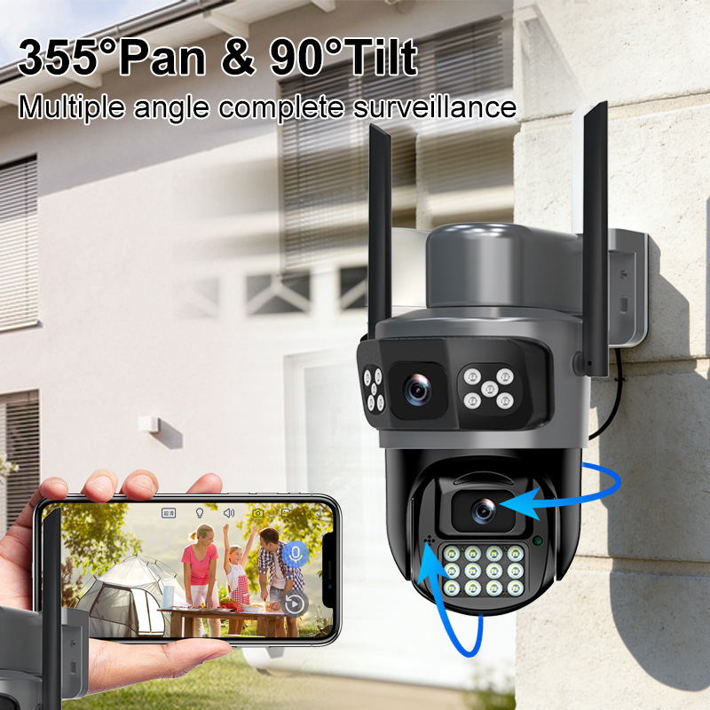 HiEasy Solar Supervisión 4G Cámara binocular de doble pantalla 5 millones de monitoreo solar al aire libre