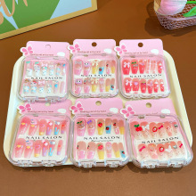 卡通儿童穿戴甲长款显白女童指甲贴2025新款中大童美甲贴儿童贴纸