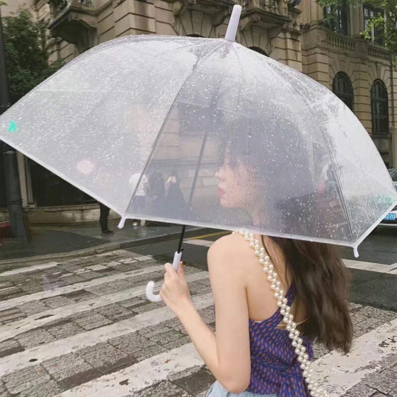 Factory direct long handle straight transparent umbrella 2 1 inch 8 bone thick umbrella bone automatic umbrella business fashion gift umbrella Factory direct long handle straight transparent umbrella 2 1 inch 8 bone thick umbrella bone automatic umbrella business fashion gift umbrella