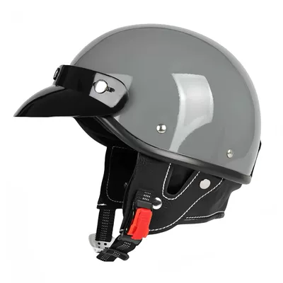 Half Helmet Suitable for Cycling, Motosiklet kaskı (dəbilqə) - 3c-cement-gray-quick-buckle-face-towel-s