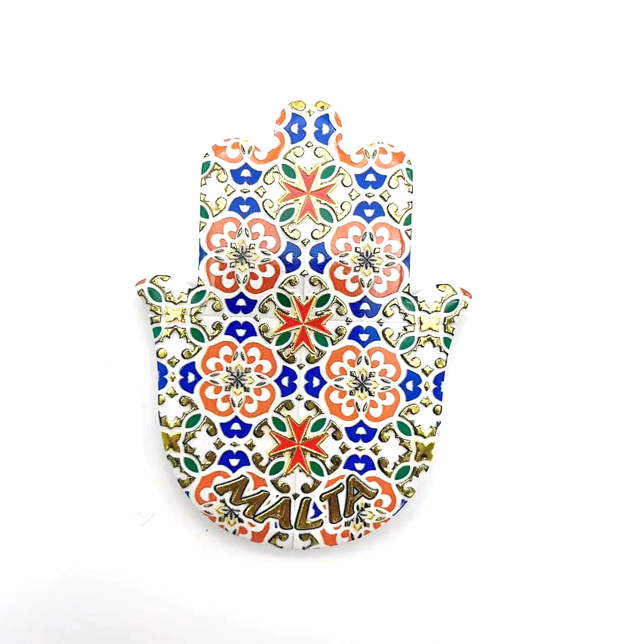 Nueva fábrica de cerámica 3D serie Mano de Buda con impresión clara de lirio y sensación cóncava adhesivo magnético para refrigerador