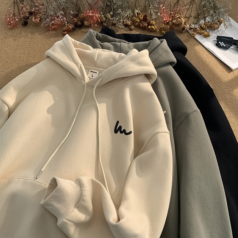 American Hooded Sweat Men's Autumn and Winter 2024 New Fashion Brand oversize Korean Style Lazy Style Loose Top