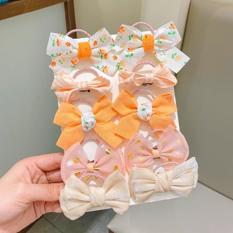 Los niños de pelo lindo lazo de goma accesorios para el cabello de verano nueva niña flor colorida cuerda de pelo arco cuerda de pelo