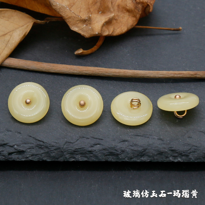 Cuentas de dinero vintage Tang traje hanfu cristal imitación Jade botón estilo antiguo cheongsam perla hebilla de color esmalte cuentas decorativas