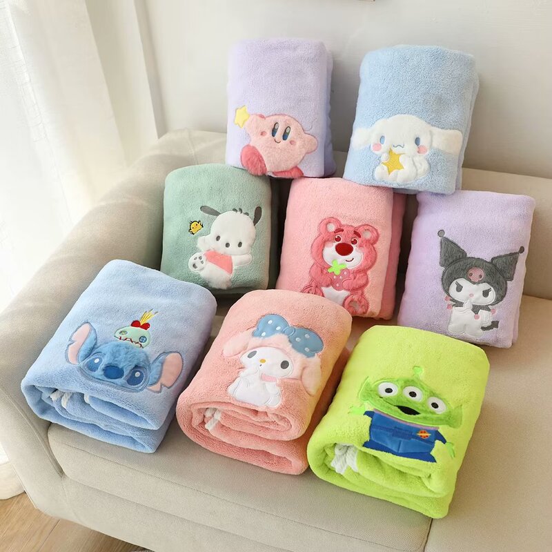 Cartoon Coral Fleece Bath Towel Shawl Household Thickened Absorbent Large Towel Soft Quick-drying Beach Towel Yoga Towel Blanket