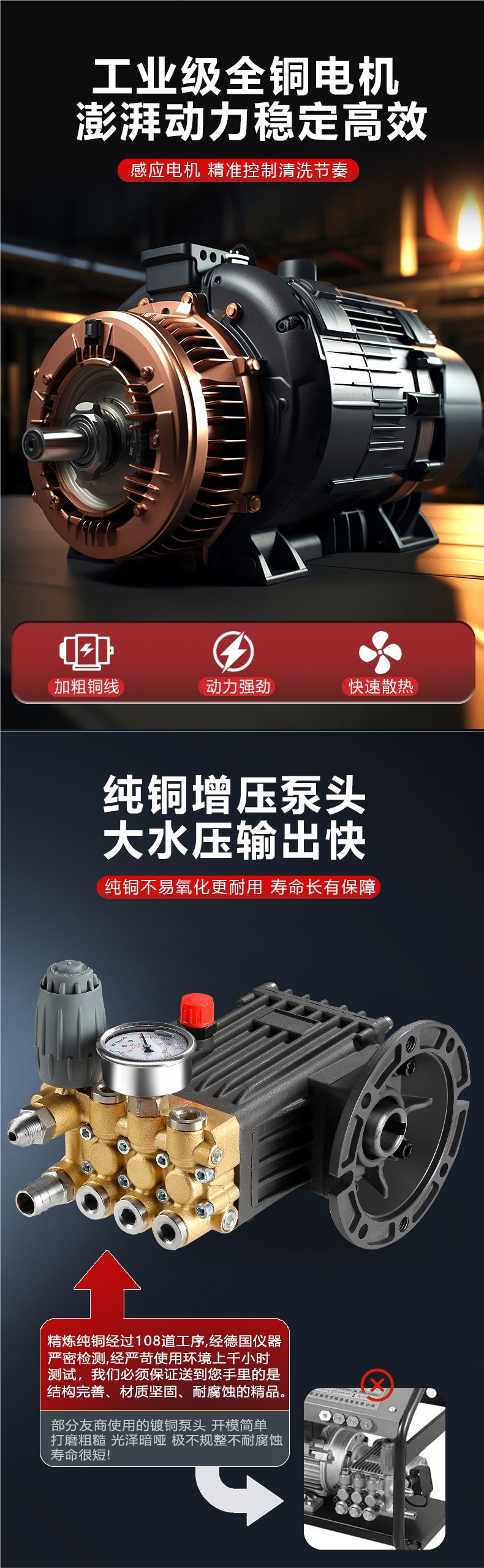 Black Cat Wall-Mounted Car Washing Machine Commercial Water Gun 220V High-Pressure Car Wash Shop Farm Super Power Industrial Cleaning Machine