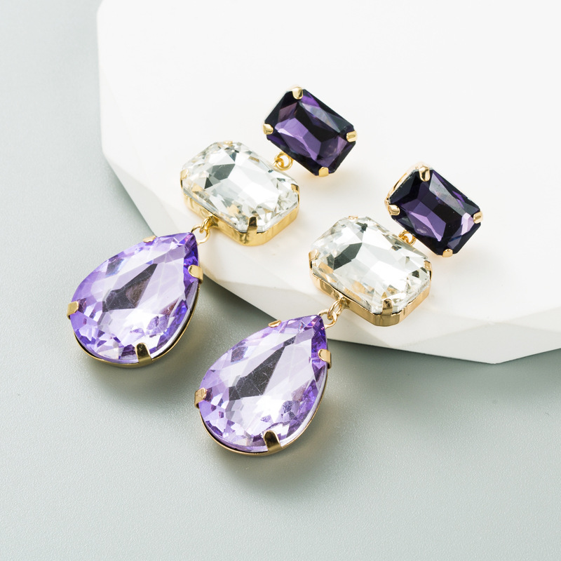 Geometric Pattern 1 Pair Fashion Geometric Alloy Rhinestones Earrings