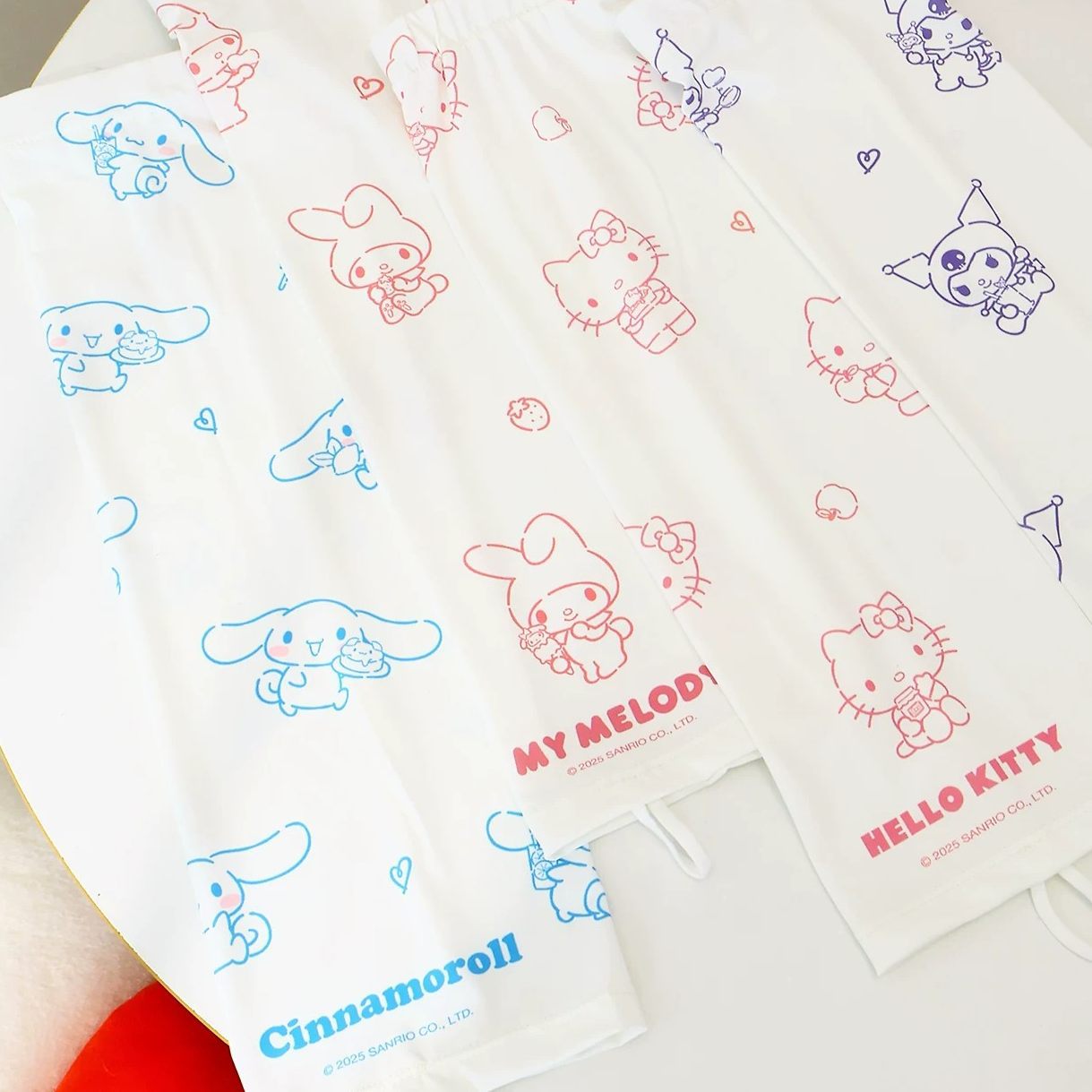 Cartoon Full-Print Ice Sleeves, Cool Summer Cycling Ice Silk Sleeves, Hello Kitty Straight Sun Protection Loose Sleeves
