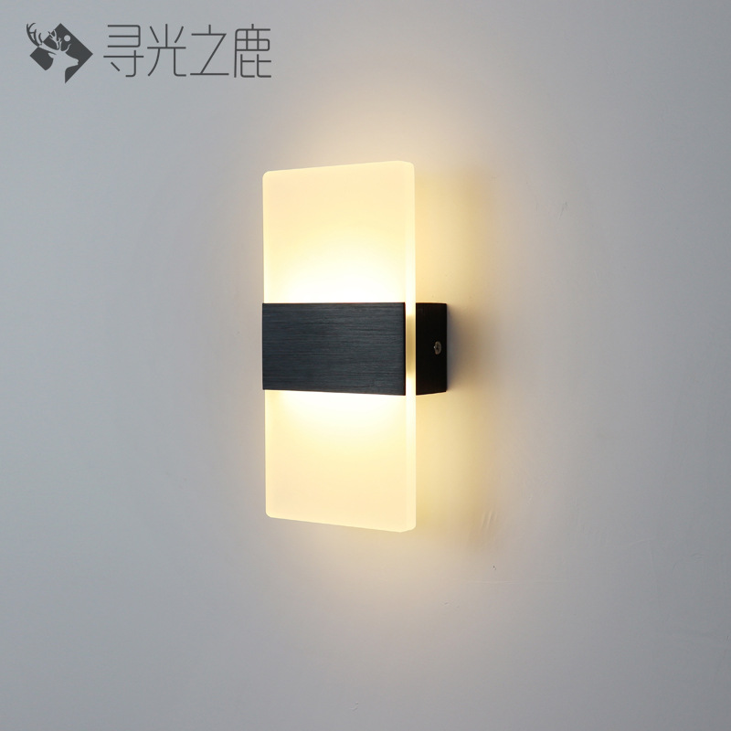 Lámpara de pared de acrílico LED simple lámpara de noche dormitorio salón Hotel pasillo LED iluminación de ingeniería
