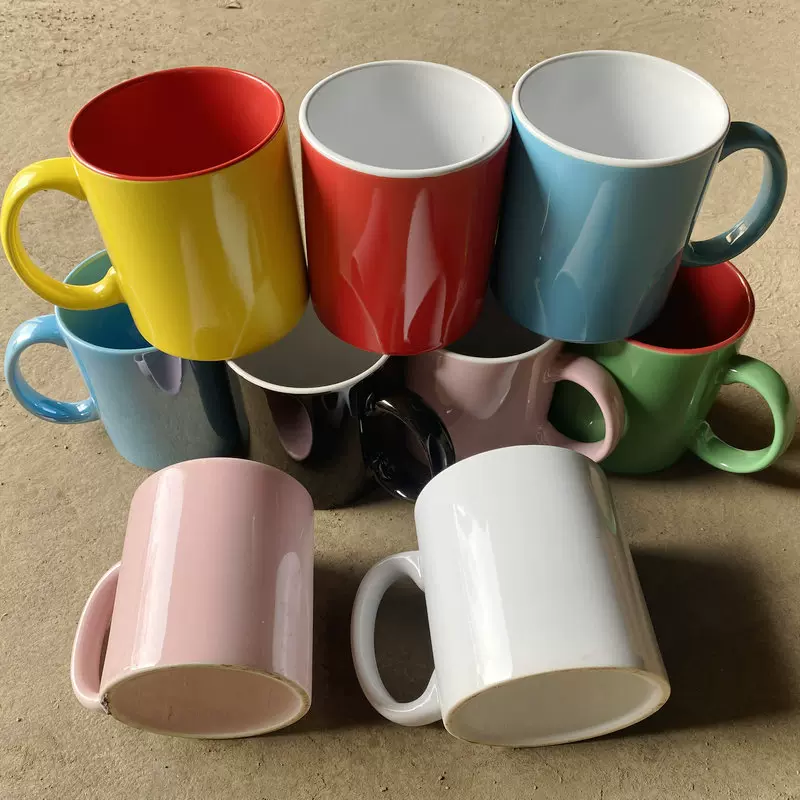 工厂批发陶瓷杯马克杯空白涂层杯升华杯节日礼品广告杯子现货库存