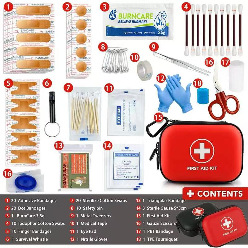 Outdoor Family Convenient First Aid Kit Cross-Border Pu Waterproof Medical Kit Car First Aid Kit Household Epidemic Prevention and Life-Saving Kit