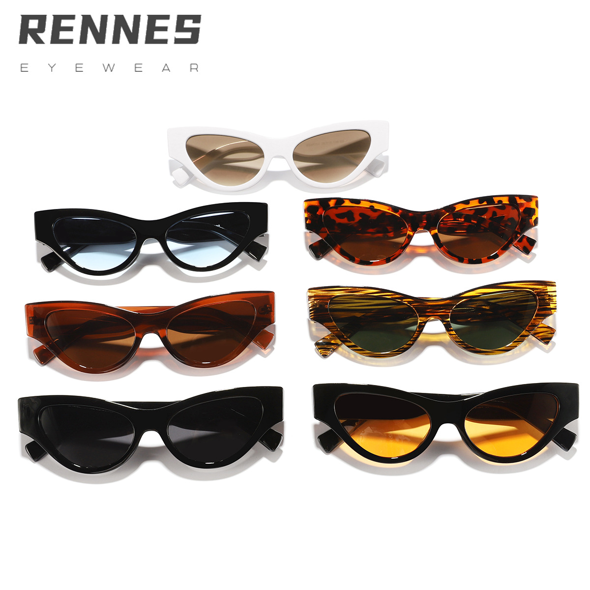 2024 nueva moda triángulo ojo de gato tendencia moda al aire libre sombrilla gafas de sol celebridades de Internet mismas gafas de sol de alta gama