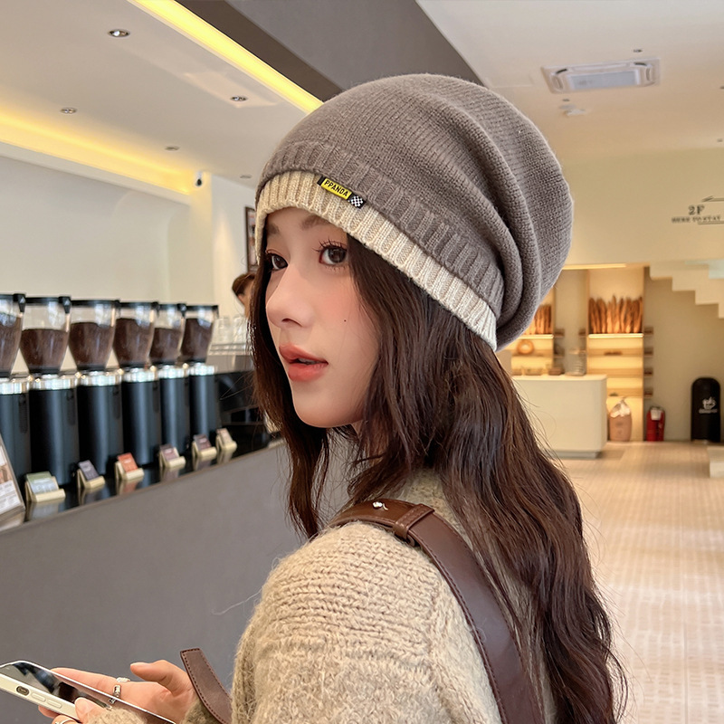 韓国のニットの山の帽子は冬に保温して顔を見せます。|undefined
