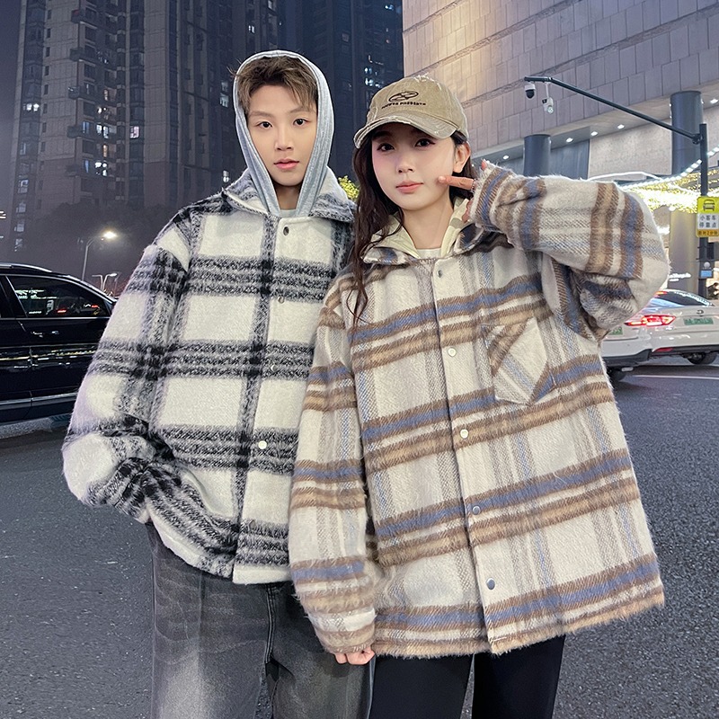Xiaoxiang Style Woolen Jacket For Couples Wearing Hooded Jackets_voghion.com