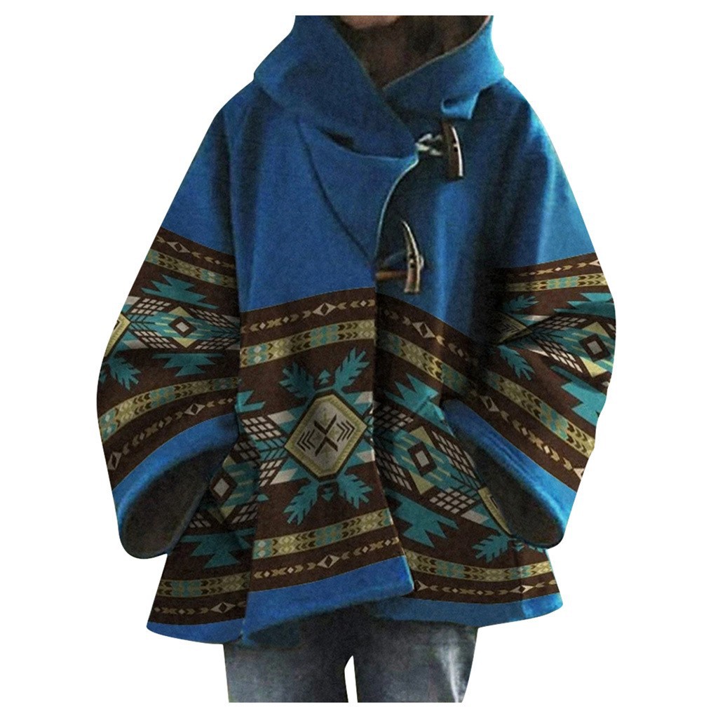 Abrigo de Lana con Capucha Estampado de Lana de Alpaca y Algodón Poliéster image 11