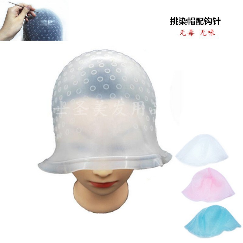 Fabricante sombrero de teñido para hombres sombrero de teñido resistente a la tracción material de silicona herramienta de teñido de cabello con aguja de teñido image 1